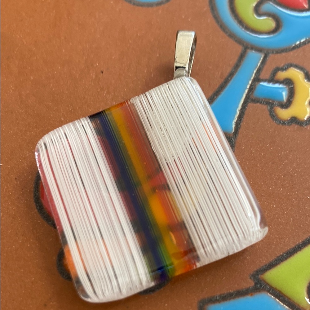 Colorful Striped Glass Pendant